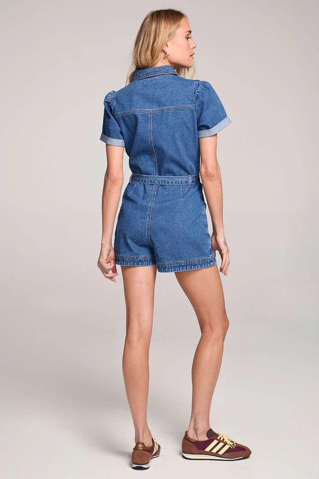 Short Sleeve Denim Romper