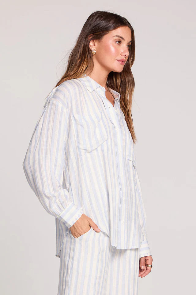 Cloud Blue Striped Pant Set