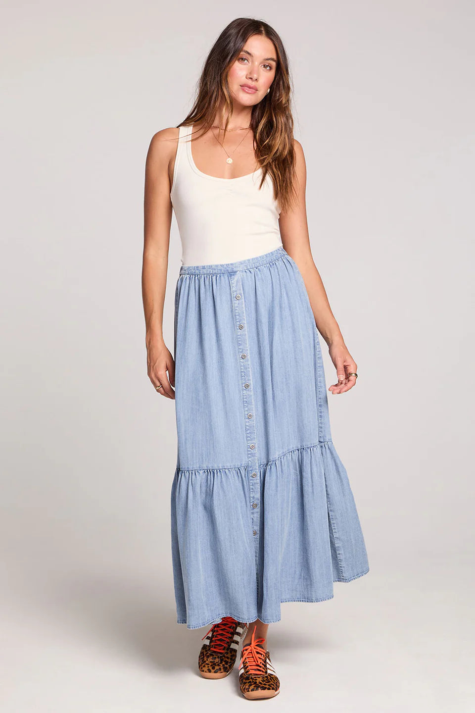 Vintage Indigo Maxi Skirt