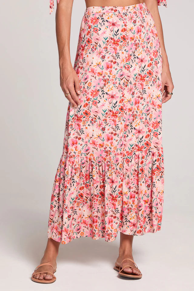 Pink Petal Midi Skirt