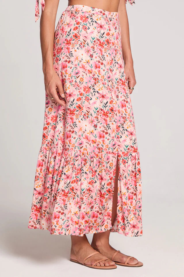 Pink Petal Midi Skirt