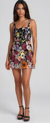 Well Romper in Midnight Floral Applique