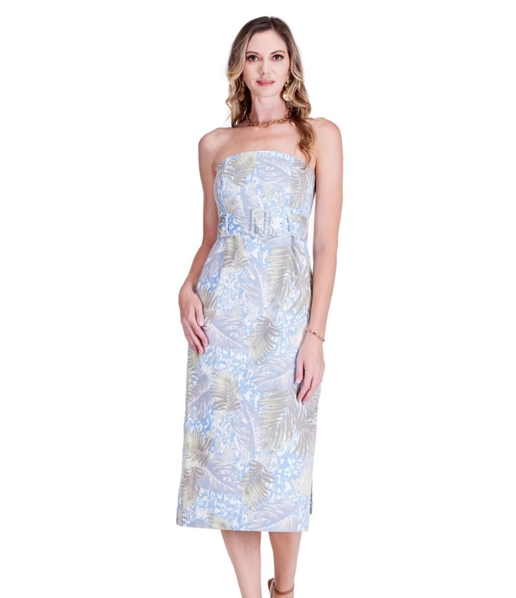 Desert Palm Belted Midi Dress