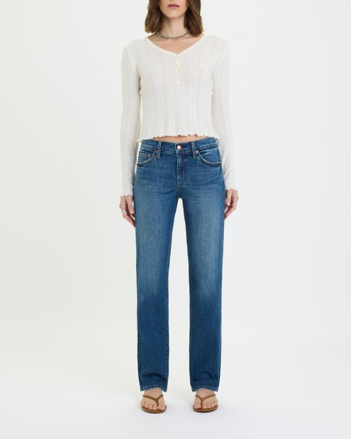 Rebel Mid Rise Slim Straight Jeans in Surge - Daze Denim