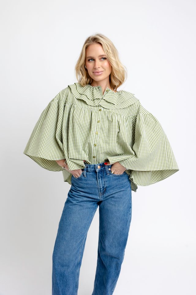 The Citrine Check Novelty Cape Top