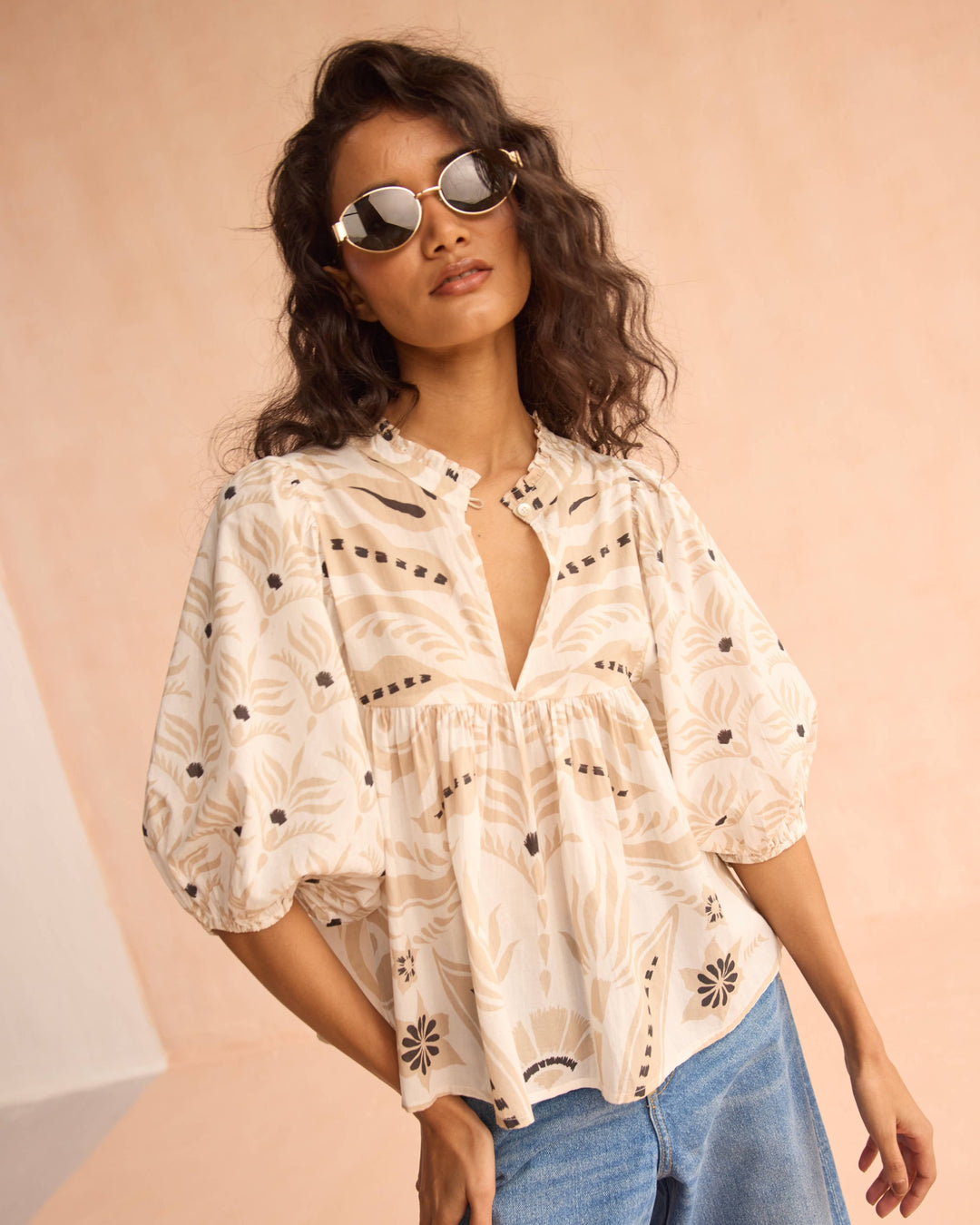 Wren Blouse in Marina Chai