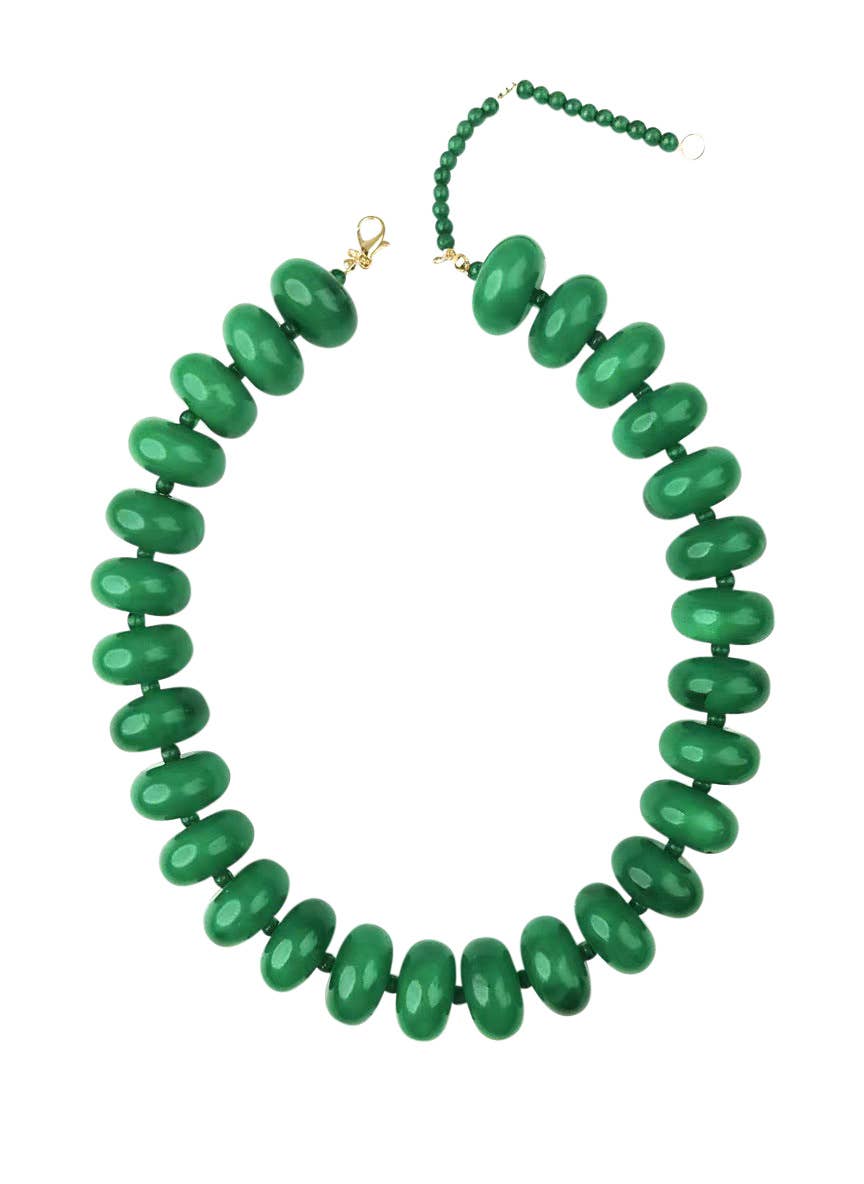 Bailey Chunky Beaded Necklace - Green