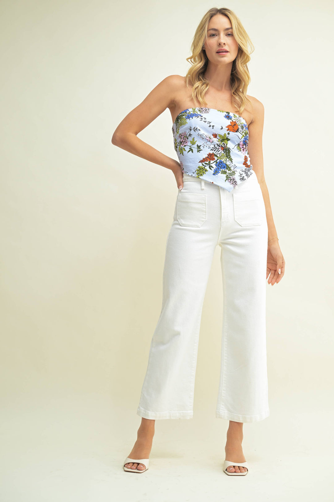Off White Patch Pocket Wide Leg