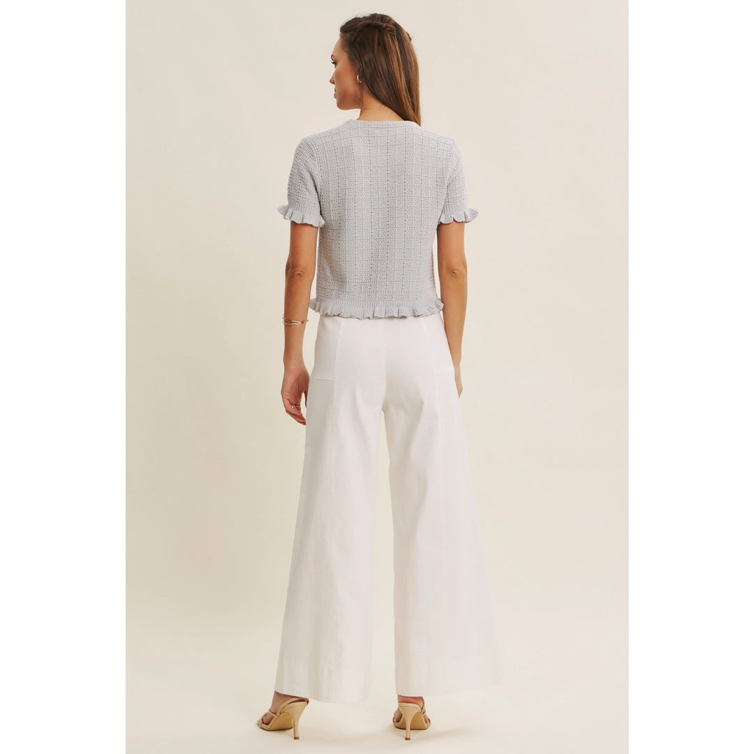 Baby Blue Textured Cardigan Sweater