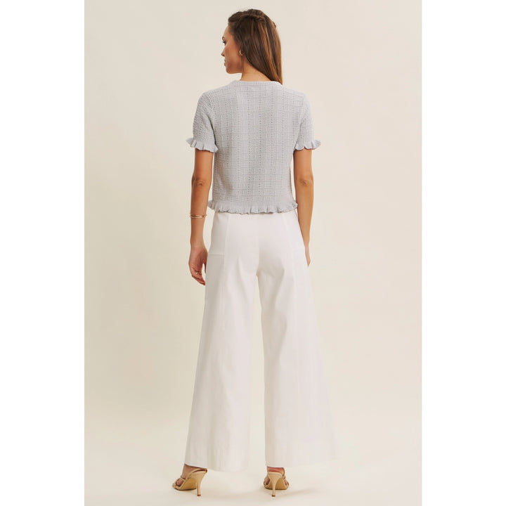 Baby Blue Textured Cardigan Sweater