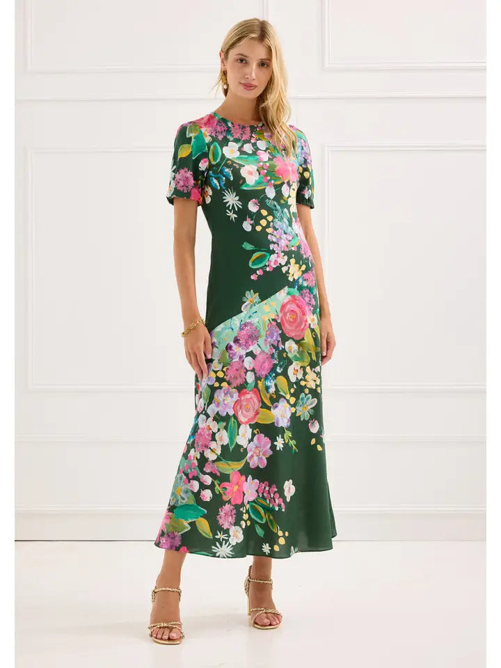 The Dawn Dress in Emerald Garden