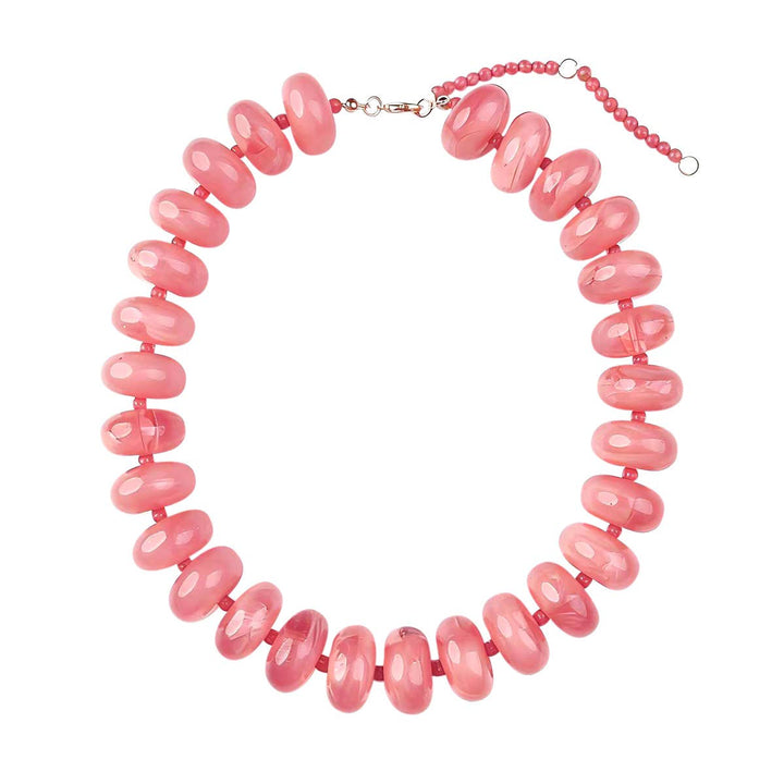 Bailey Chunky Beaded Necklace - Light Pink