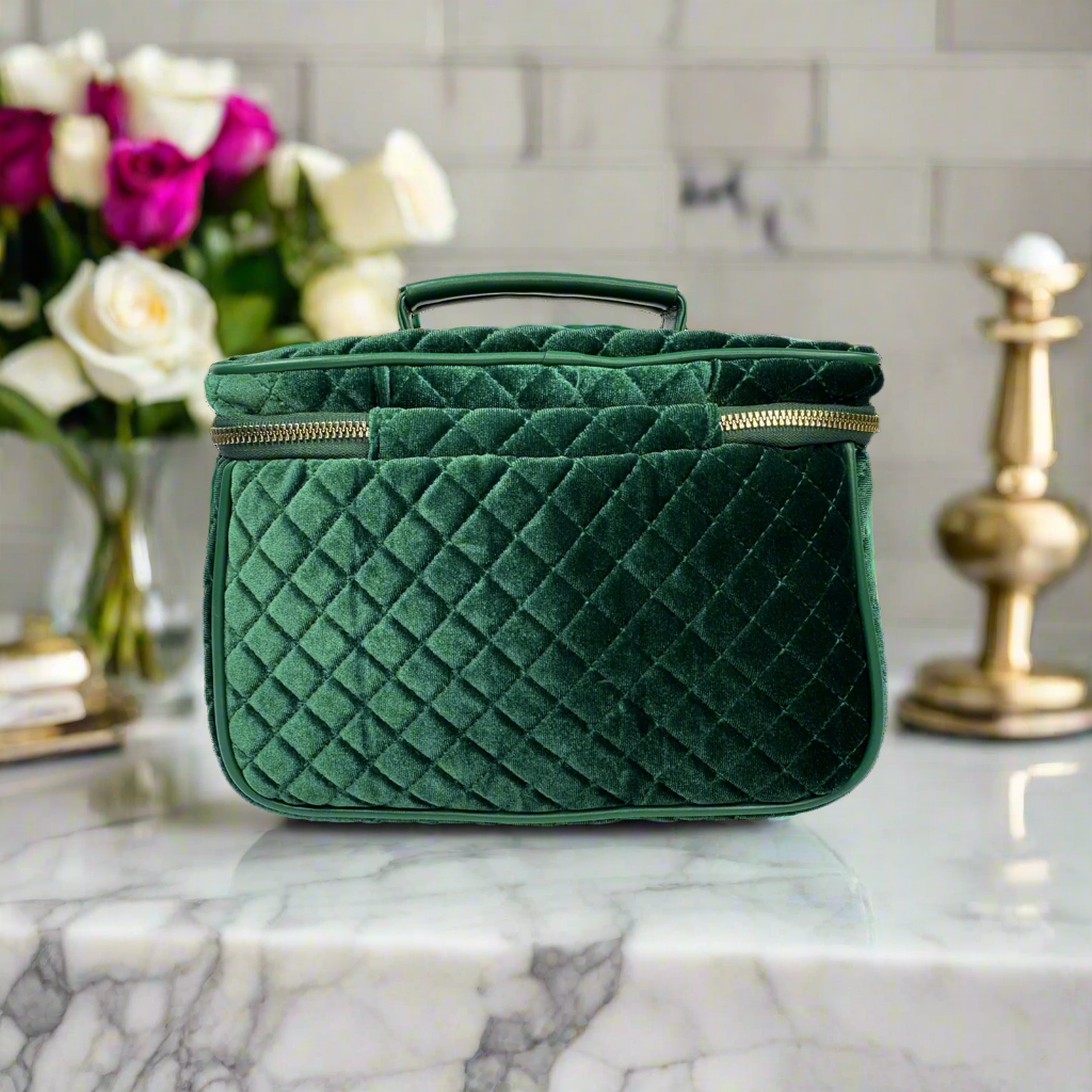 Classic Train Case - Emerald Velvet
