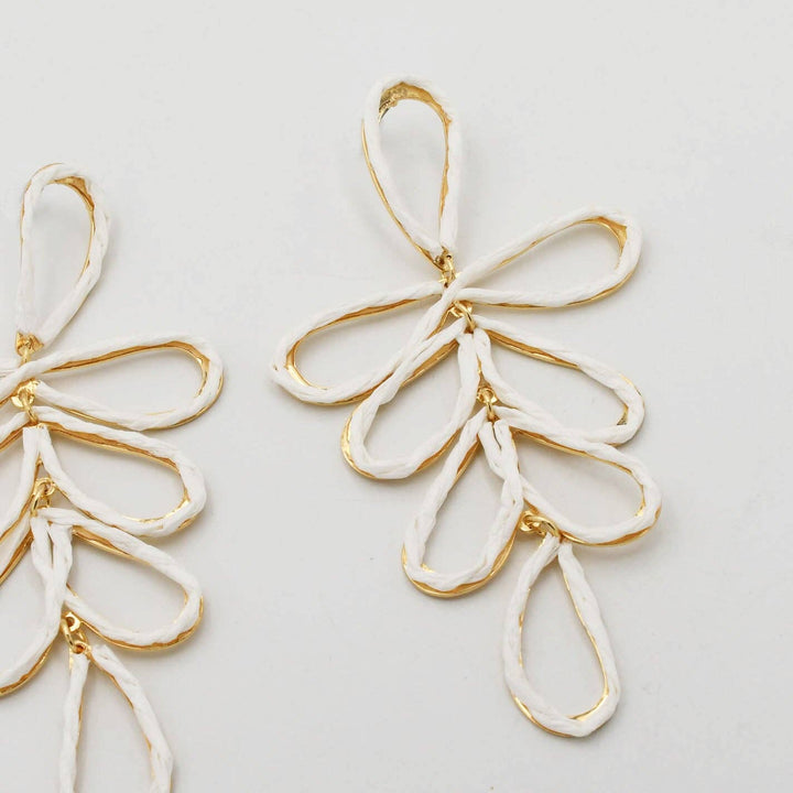 White Tropical Drop Earrings