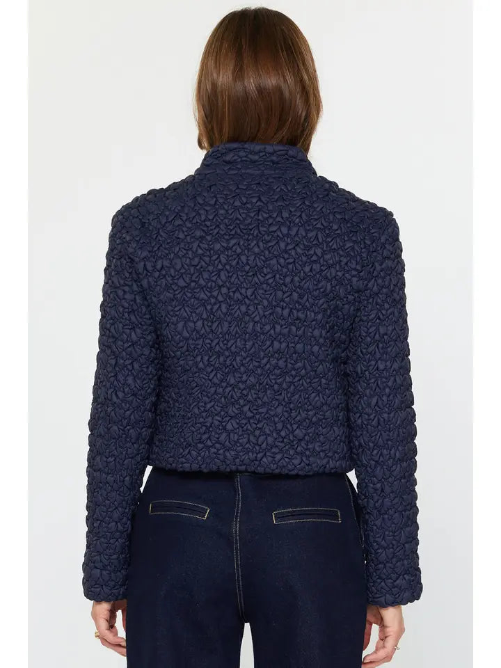 Navy Quilted Puffed Jacket