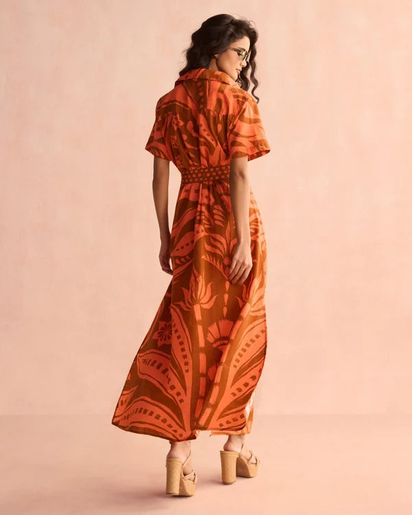 Amira Shirtdress in Terracotta