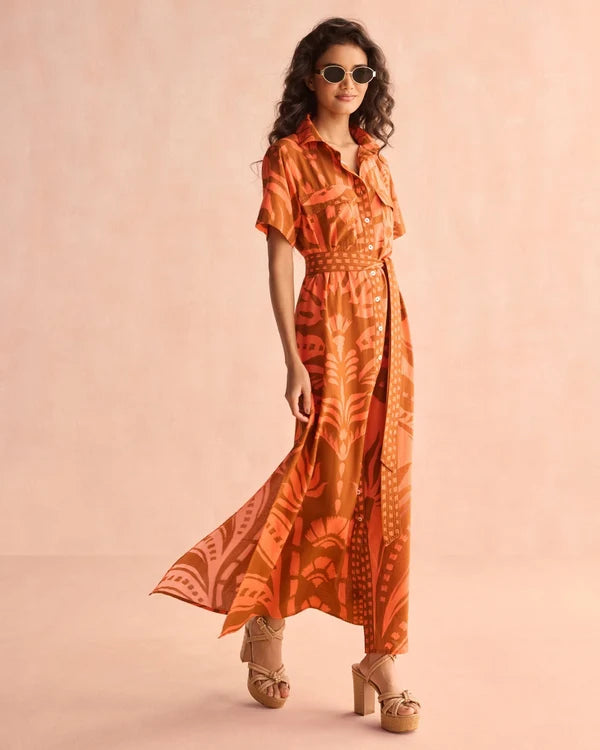 Amira Shirtdress in Terracotta