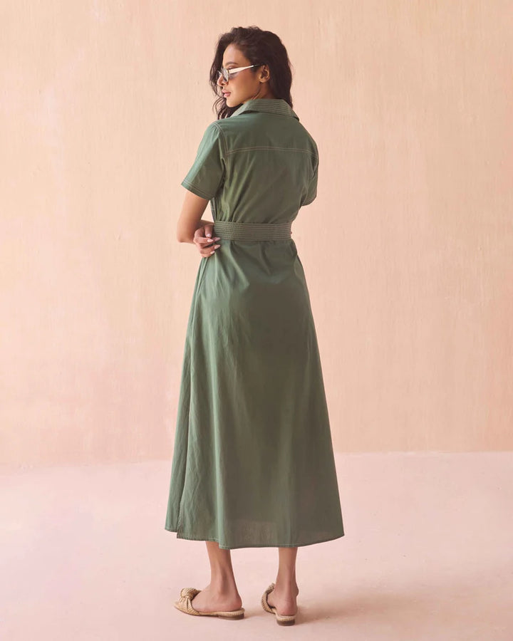 Solid Palm Amira Shirtdress
