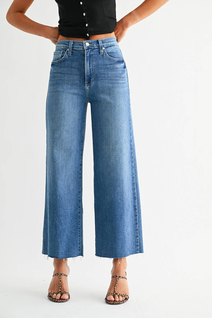 Scissor Cut Wide Leg Jeans in Medium