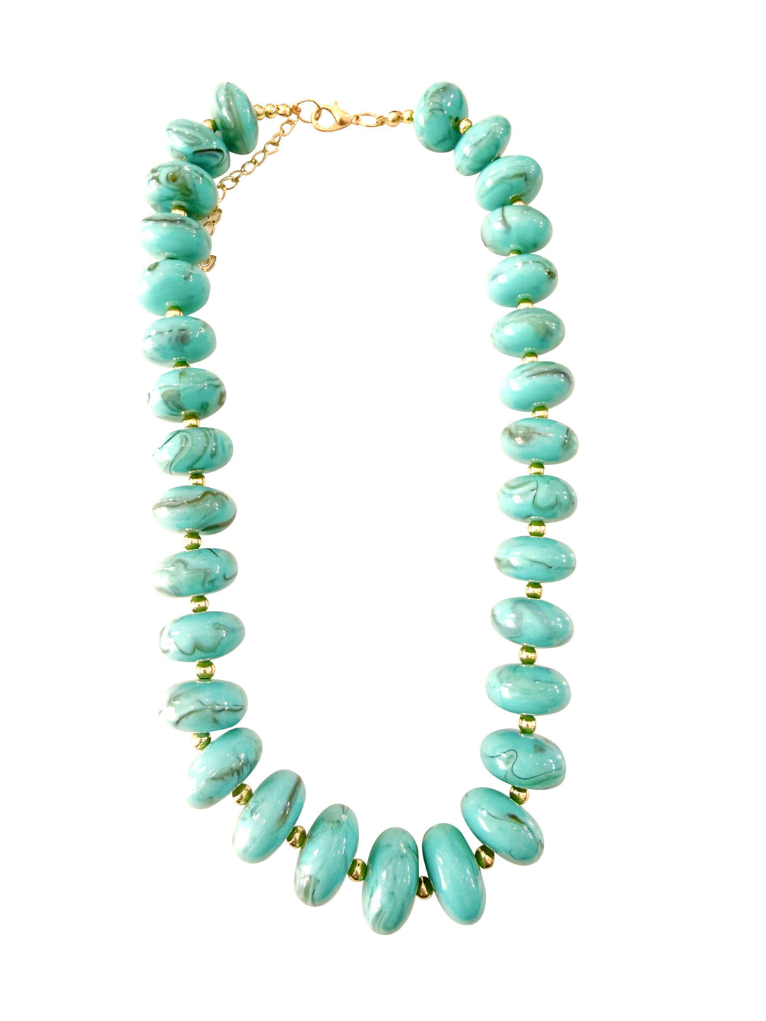 Holly Chunky Beaded Necklace - Turquoise