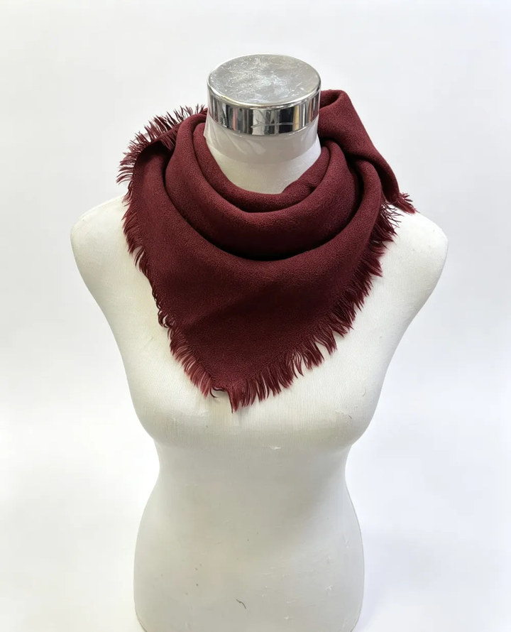 Small solid square scarf in Burgundy