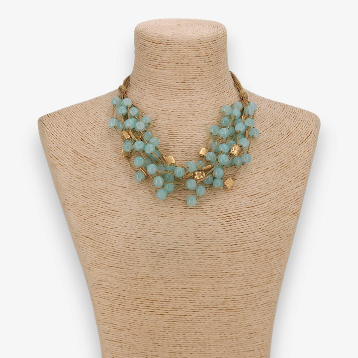 Blue Coastal Beaded Necklace