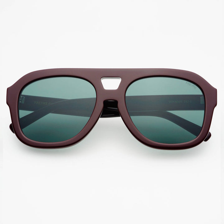 Voyager Acetate Oversized Aviator Sunglasses - Burgundy