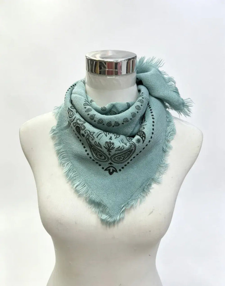 Small square scarf with bandana print in Blue