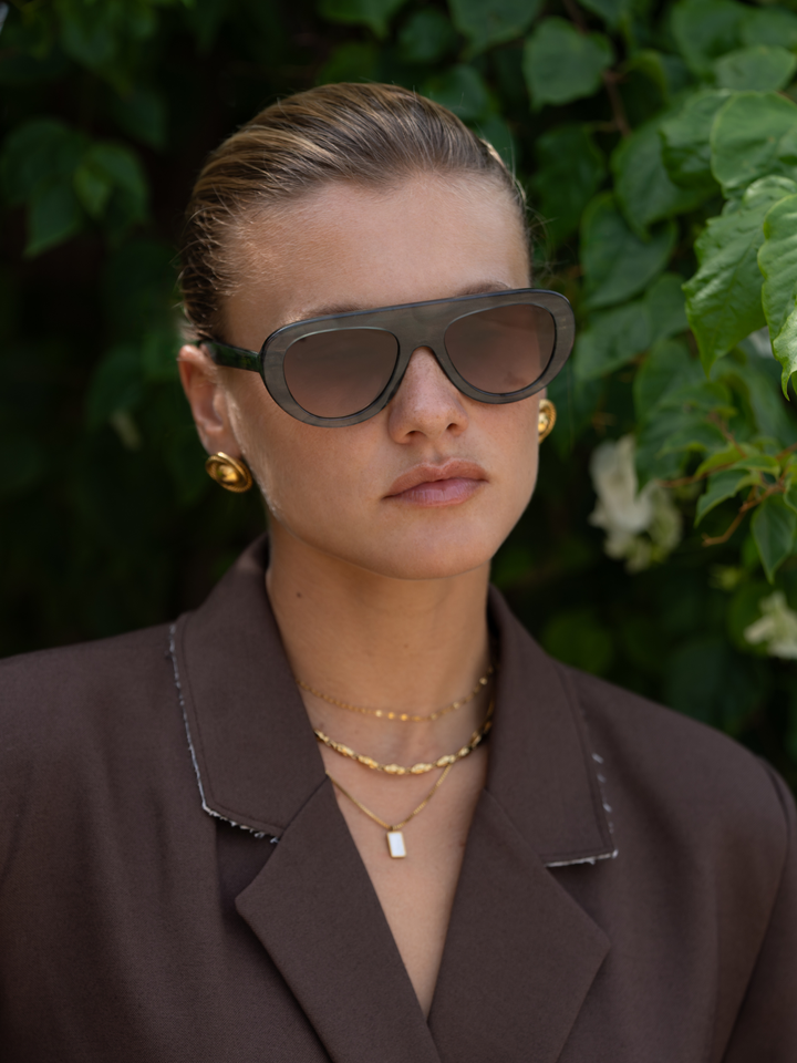 Jetsetter Acetate Unisex Aviator Sunglasses - Emerald