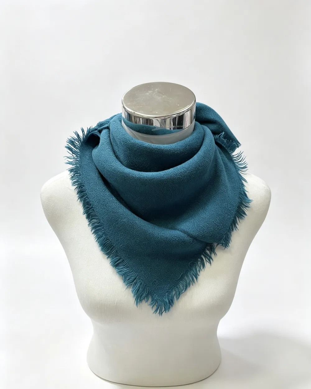 Small solid square scarf in Blue