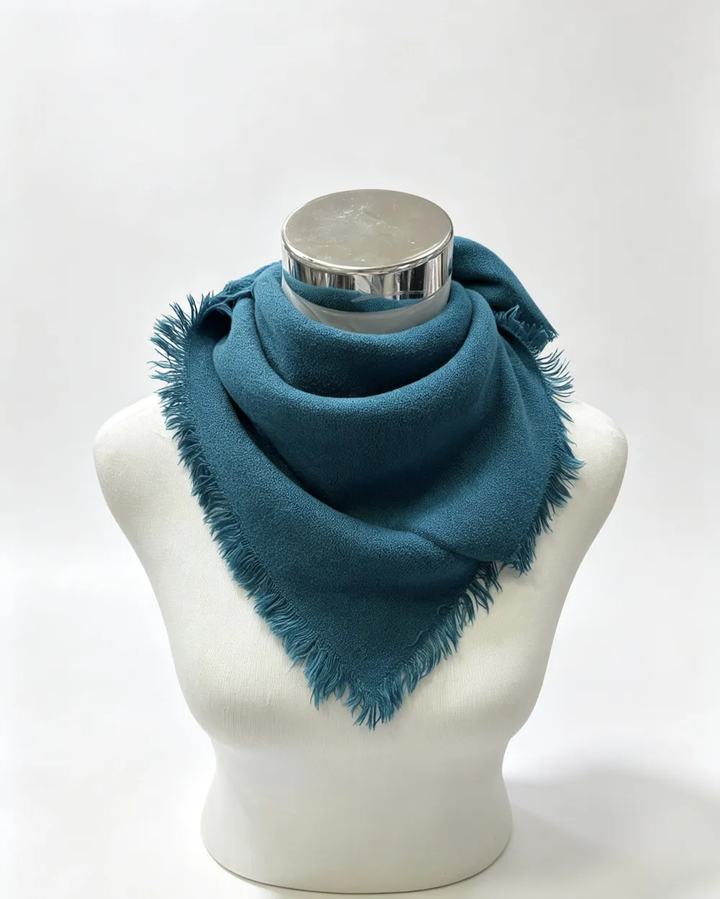 Small solid square scarf in Blue