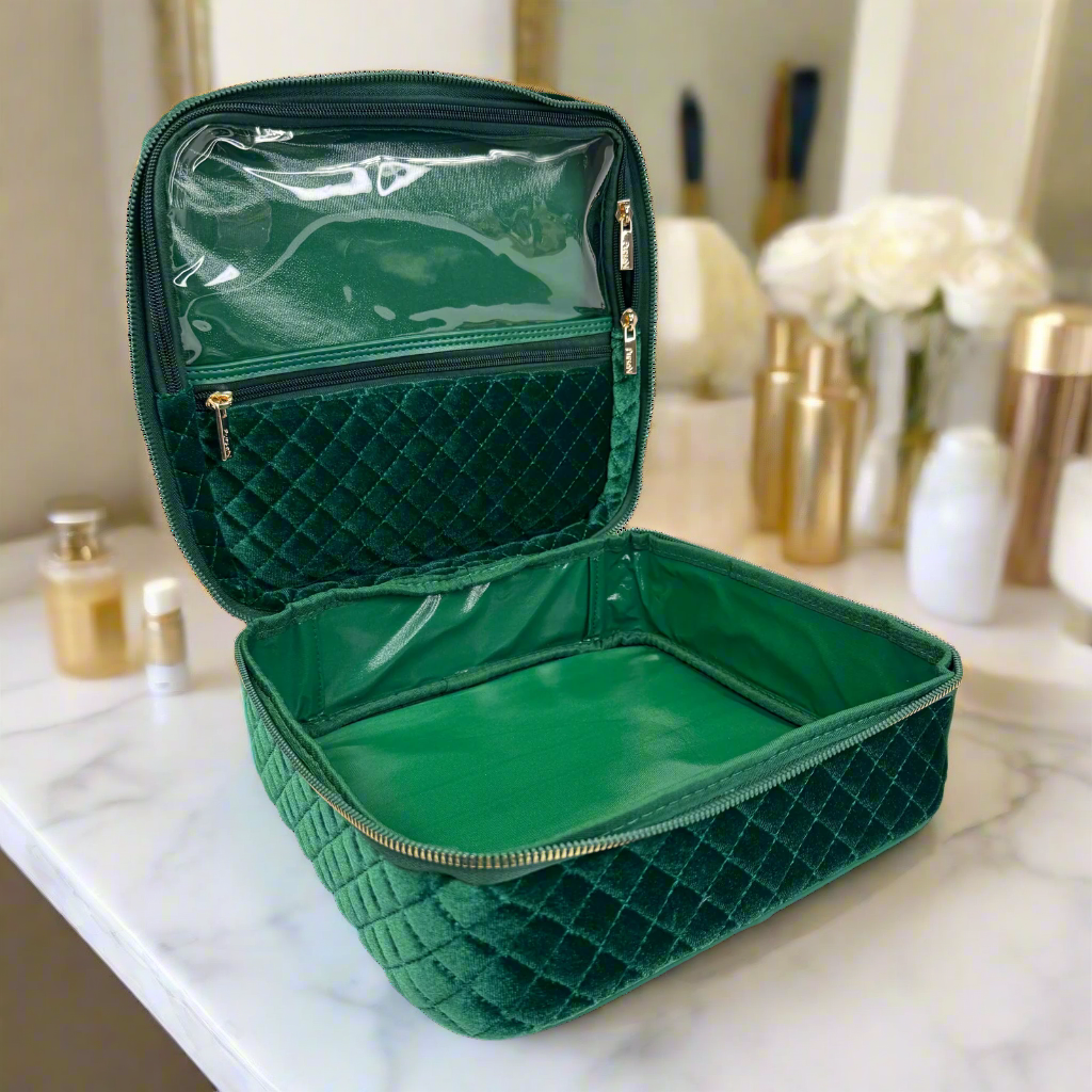 Mini Diva Makeup Case - Emerald Velvet