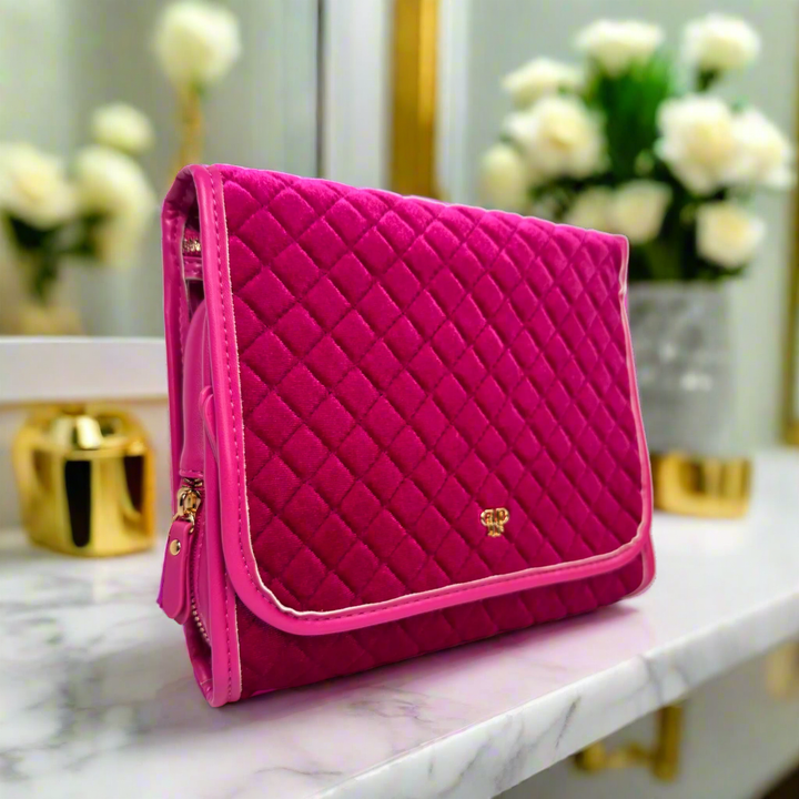 Classic Toiletry Case - Fuchsia Velvet