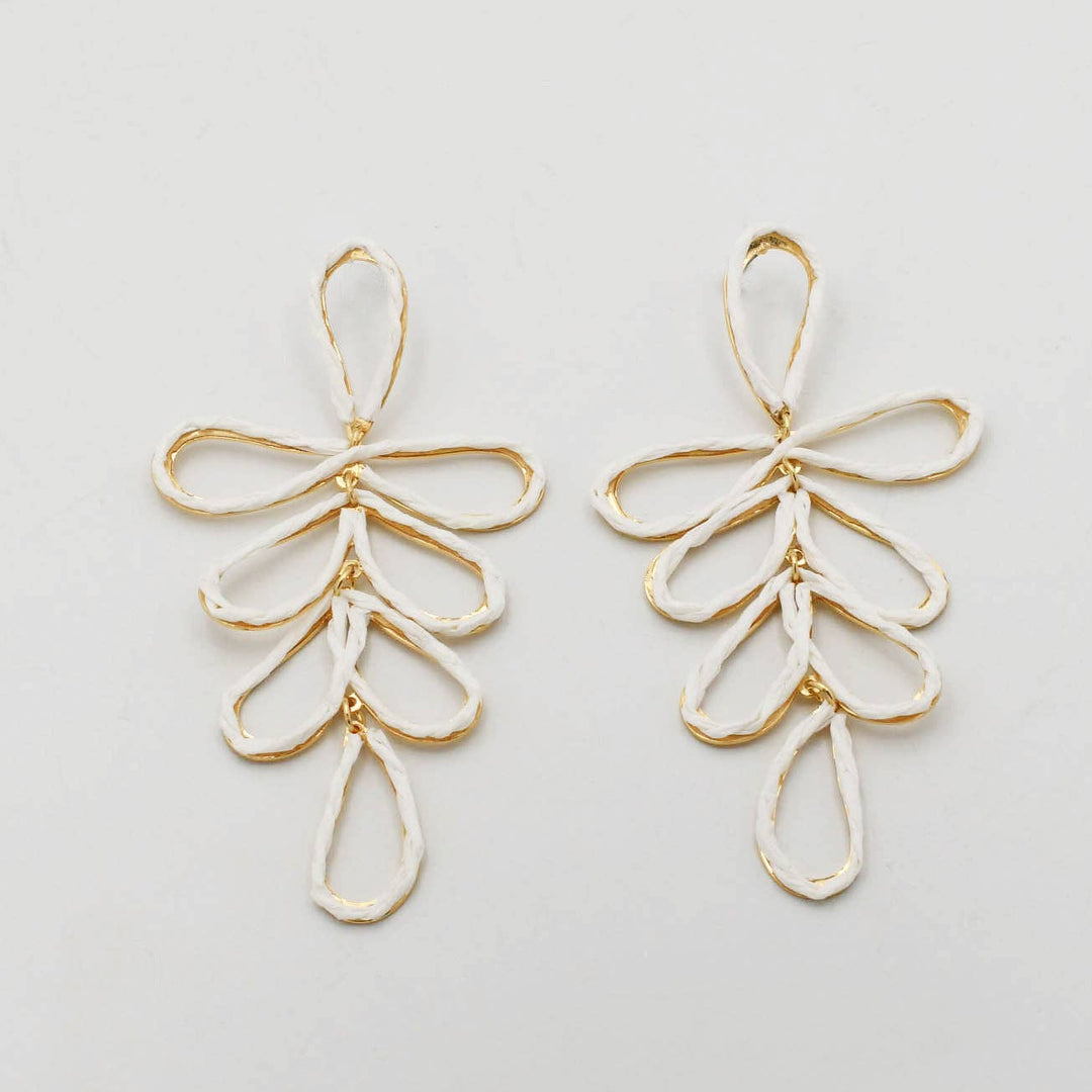 White Tropical Drop Earrings