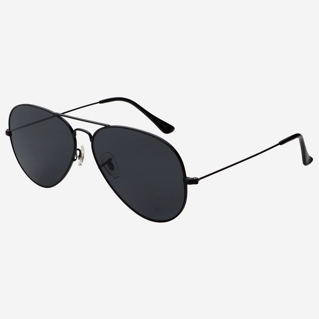 Morgan Large Unisex Aviator Sunglasses - Black