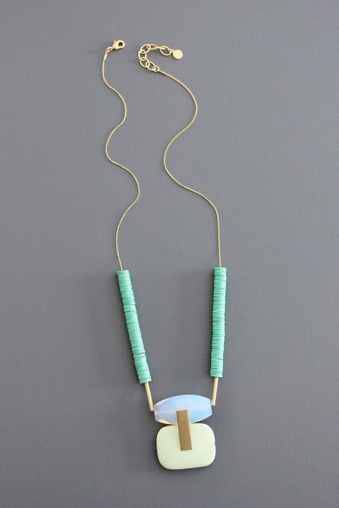 Opal and Mint Pendant necklace