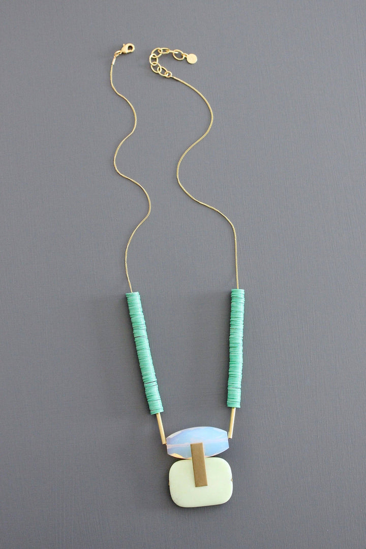 Opal and Mint Pendant necklace