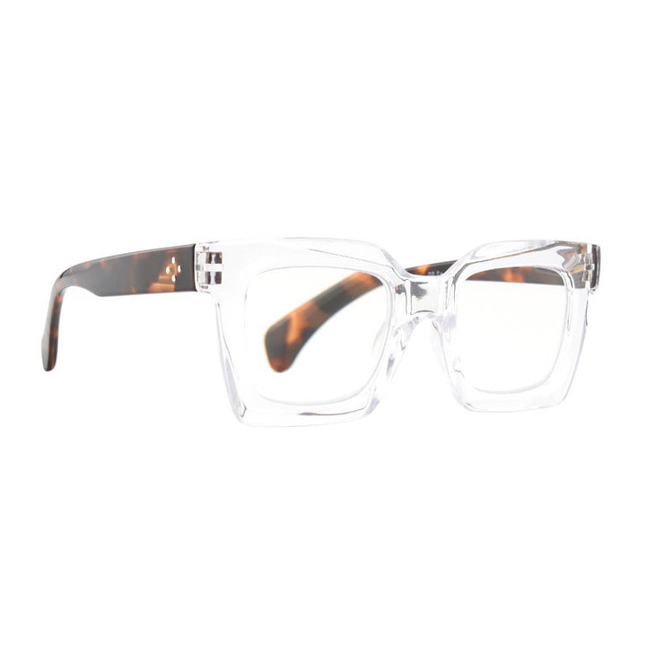 FIONA GLASSES| Clear | Tortoise Temples | Blue Light: 1.25