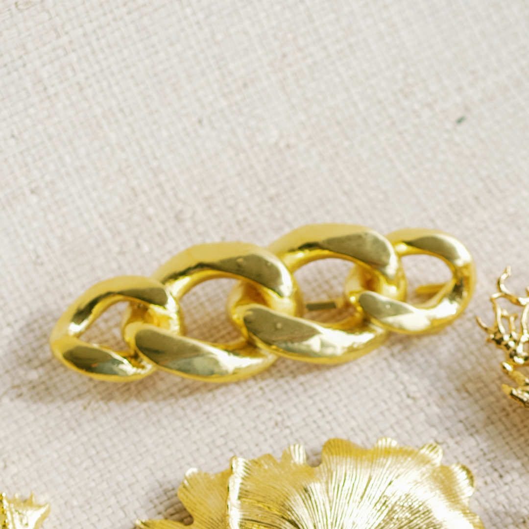 Chain Link Interchangeable Belt Buckle w/ Gold Finish