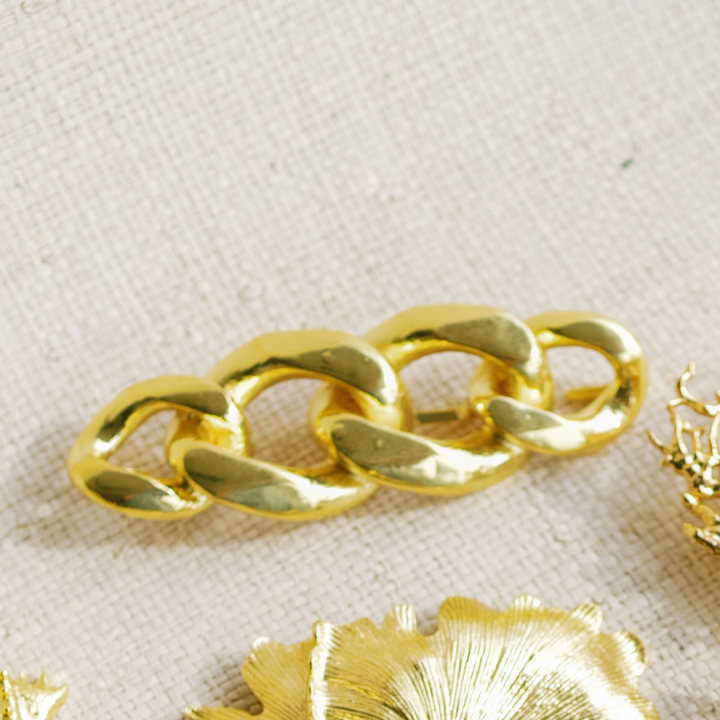 Chain Link Interchangeable Belt Buckle w/ Gold Finish