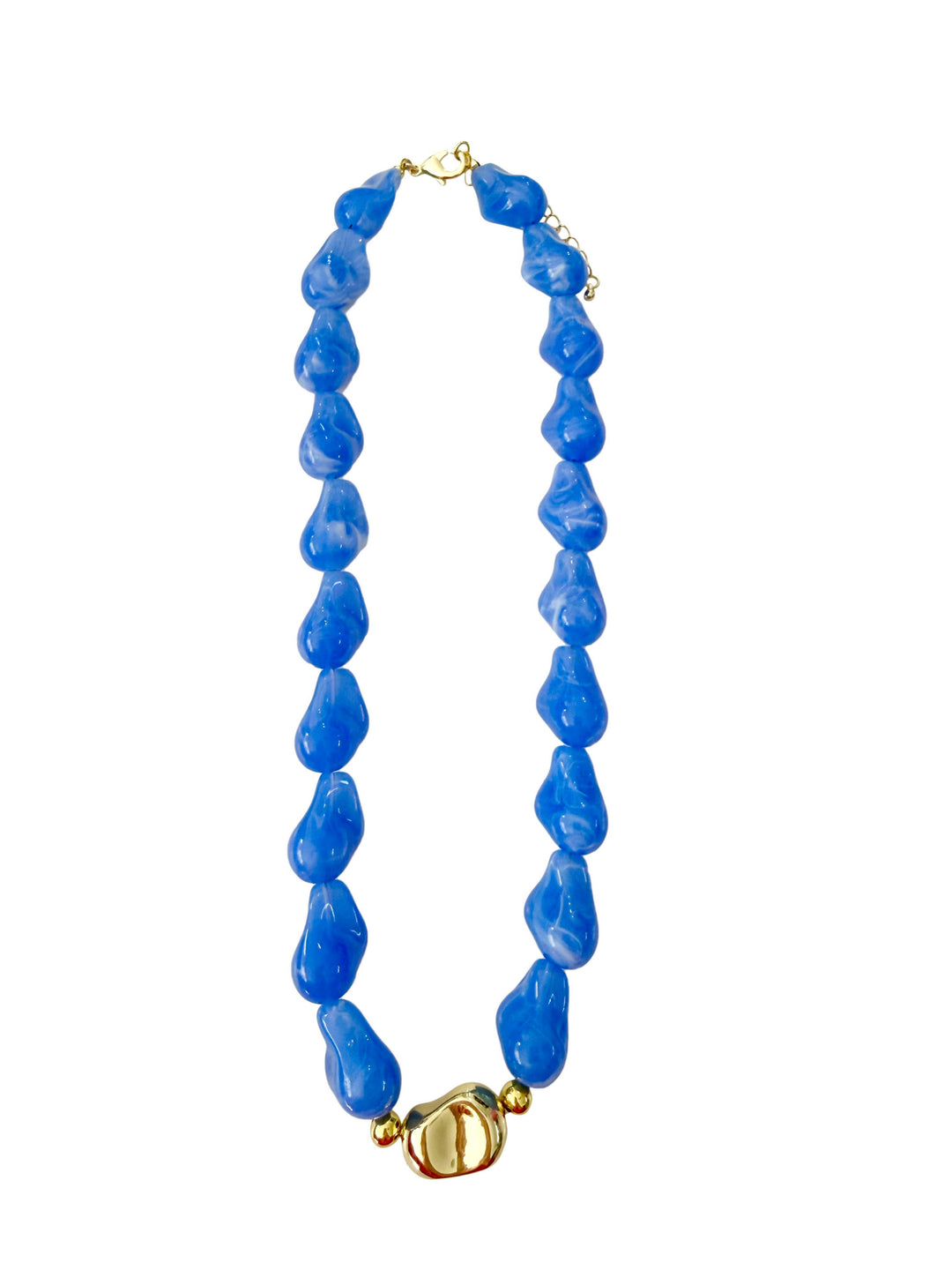 Jazz Chunky Beaded Necklace - Blue