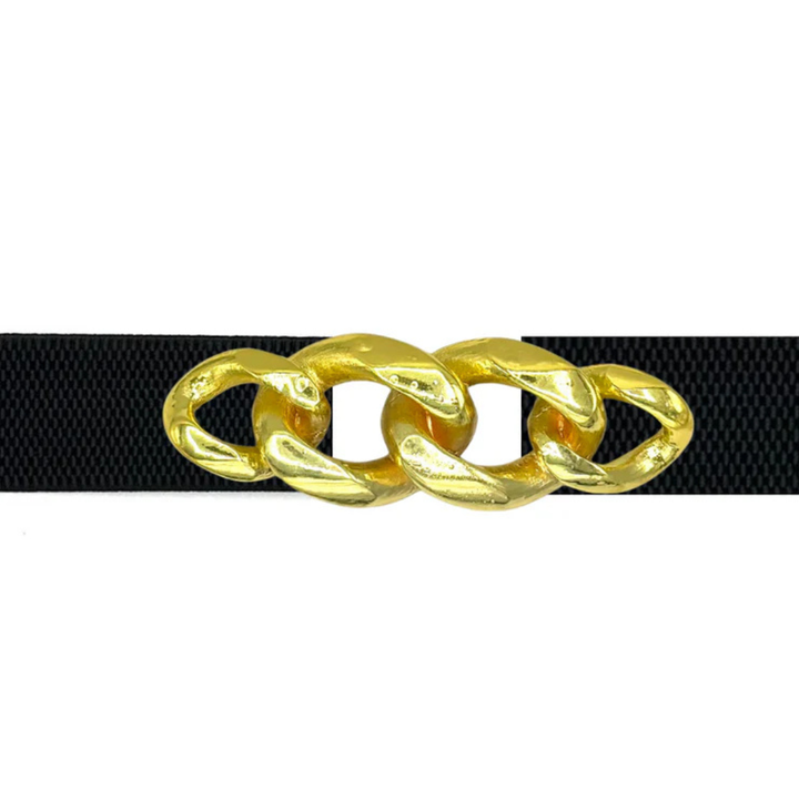 Chain Link Interchangeable Belt Buckle w/ Gold Finish