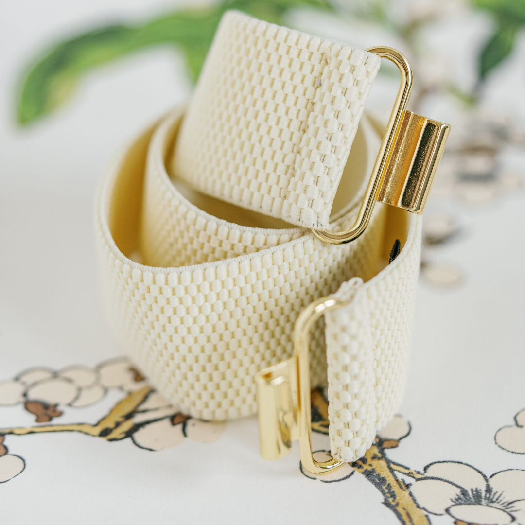Winter White Stretch Belt Band – Adjustable & Versatile: Winter White / S