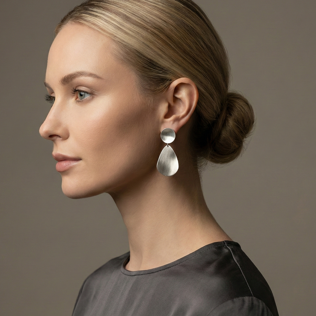 Silver Sculpted Earrings