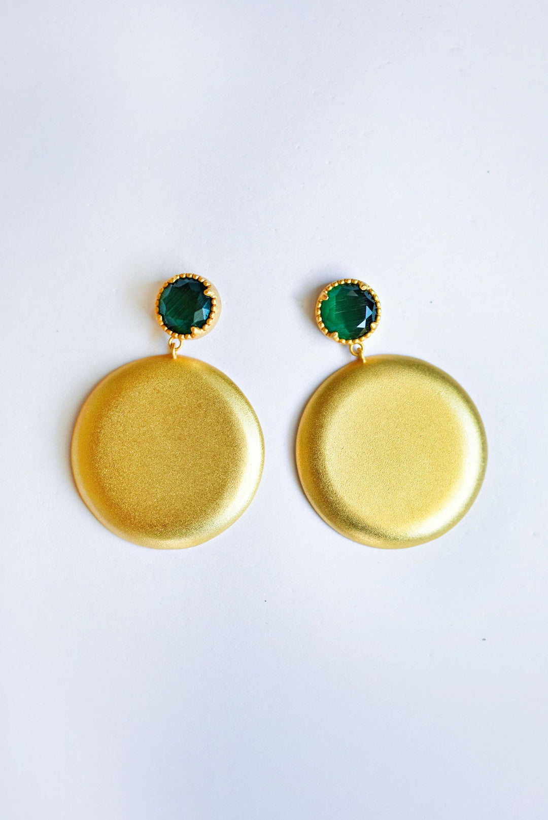 Clara Earrings: Emerald Green