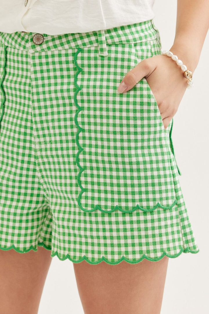 Green Gingham Short
