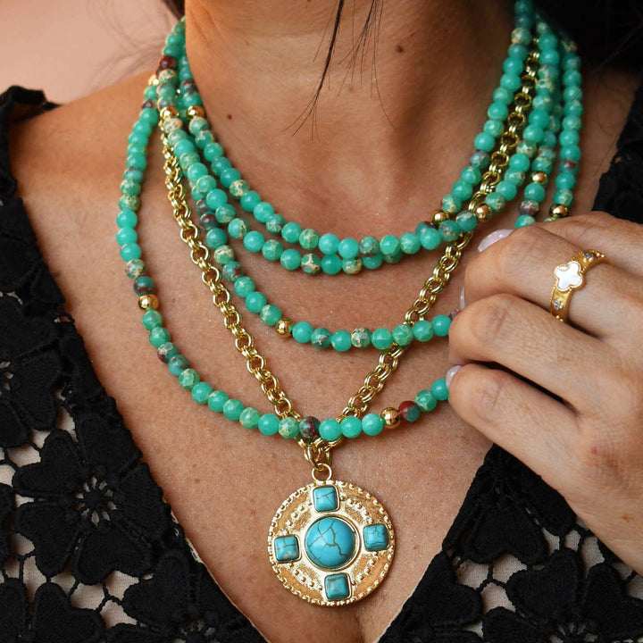 Chunky Layered Gemstone Necklace