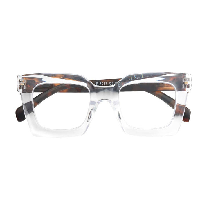 FIONA GLASSES| Clear | Tortoise Temples | Blue Light: 1.25