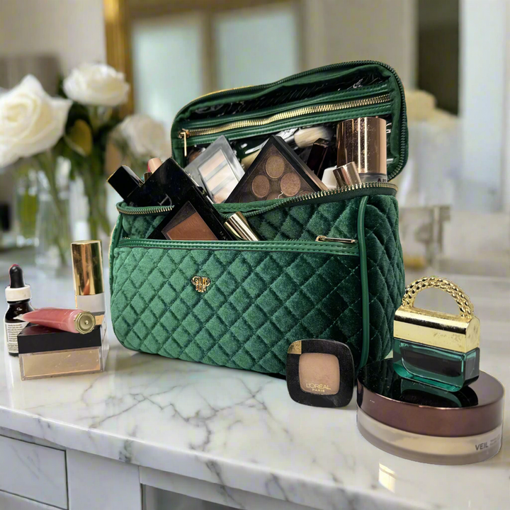Classic Train Case - Emerald Velvet