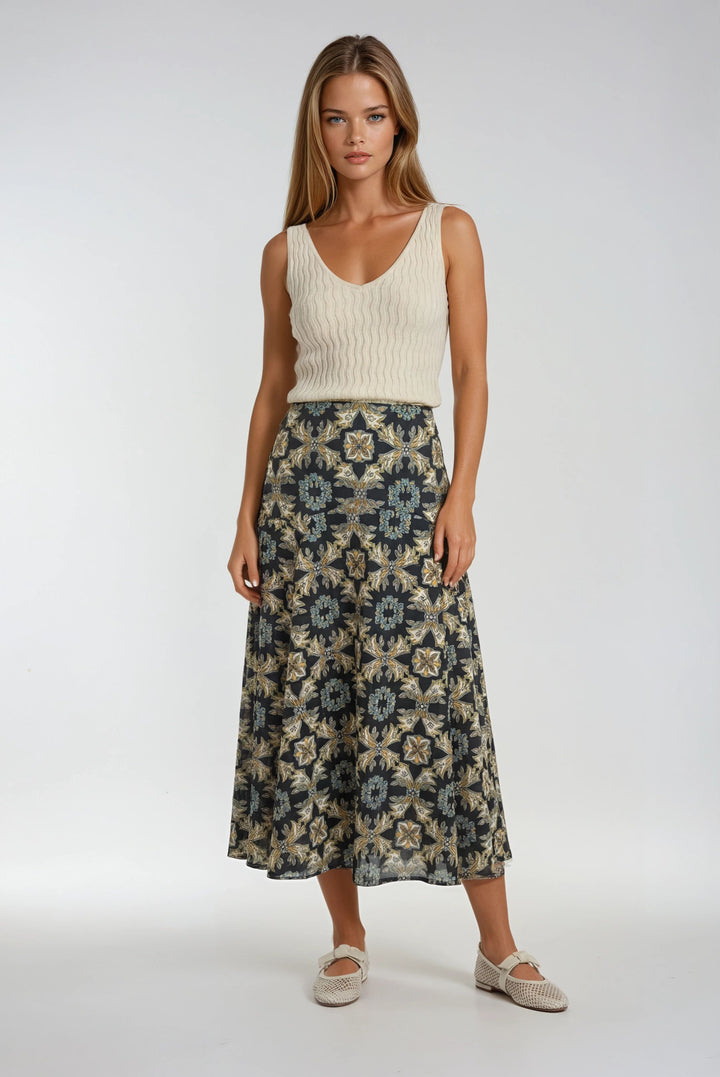 Luxe Trellis Maxi Skirt